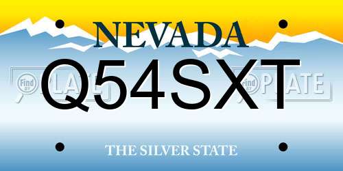 Q54SXT Nevada License Plate