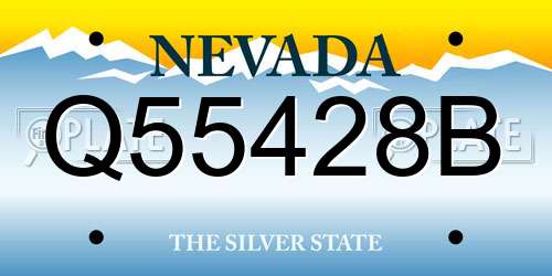 Q55428B Nevada License Plate
