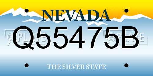 Q55475B Nevada License Plate