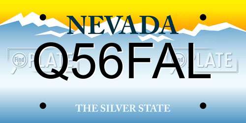 Q56FAL Nevada License Plate