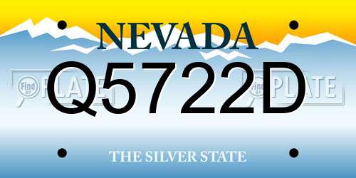 Q5722D Nevada License Plate
