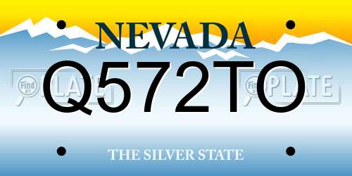Q572TO Nevada License Plate
