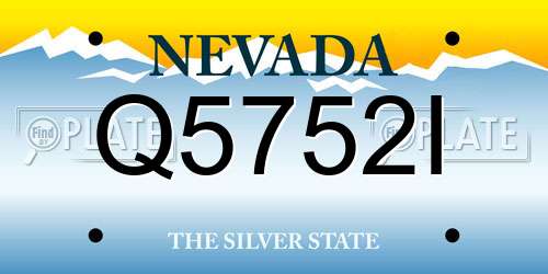 Q5752I Nevada License Plate