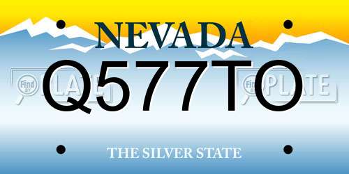 Q577TO Nevada License Plate