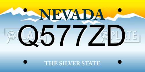 Q577ZD Nevada License Plate