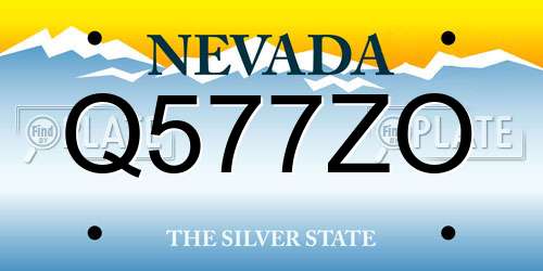 Q577ZO Nevada License Plate
