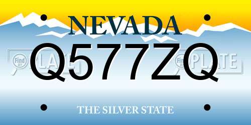 Q577ZQ Nevada License Plate