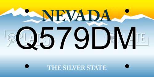 Q579DM Nevada License Plate