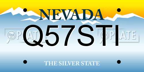 Q57STI Nevada License Plate