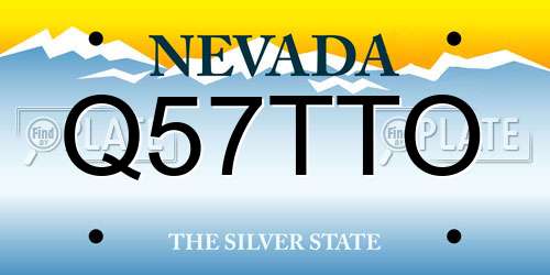 Q57TTO Nevada License Plate