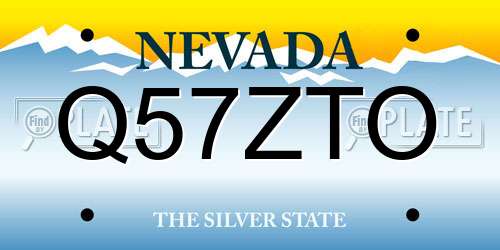 Q57ZTO Nevada License Plate