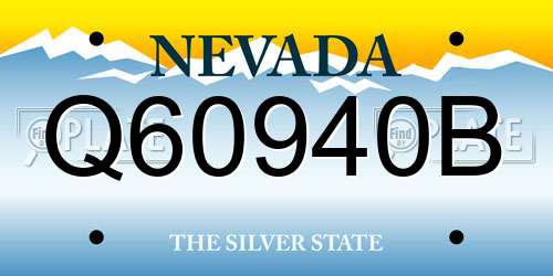 Q60940B Nevada License Plate