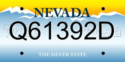 Q61392D Nevada License Plate
