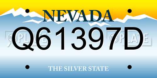 Q61397D Nevada License Plate