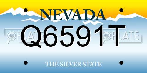 Q6591T Nevada License Plate