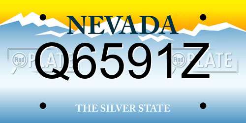 Q6591Z Nevada License Plate
