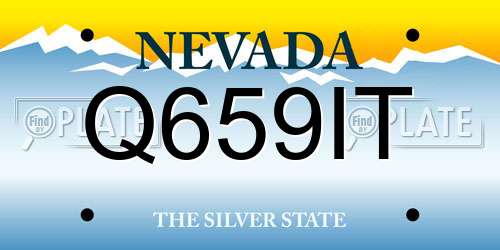 Q659IT Nevada License Plate