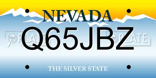 Q65JBZ Nevada License Plate