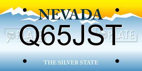 Q65JST Nevada License Plate
