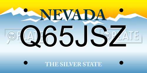 Q65JSZ Nevada License Plate