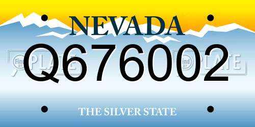 Q676002 Nevada License Plate