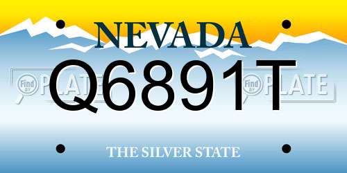 Q6891T Nevada License Plate