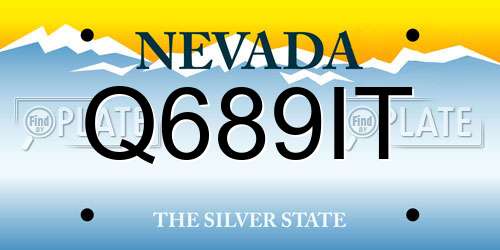 Q689IT Nevada License Plate