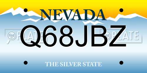Q68JBZ Nevada License Plate