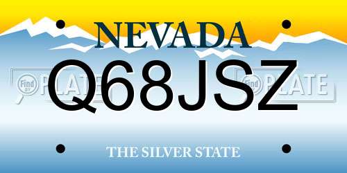 Q68JSZ Nevada License Plate