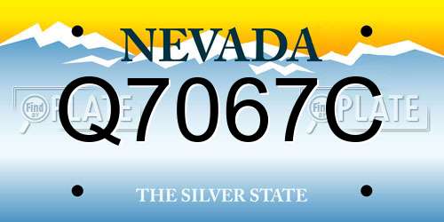 Q7067C Nevada License Plate