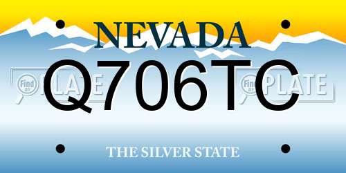 Q706TC Nevada License Plate