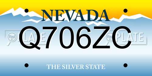 Q706ZC Nevada License Plate