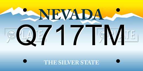 Q717TM Nevada License Plate