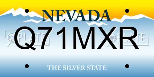 Q71MXR Nevada License Plate