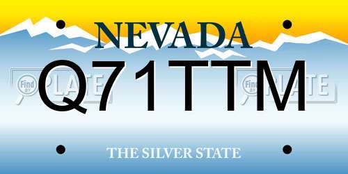 Q71TTM Nevada License Plate