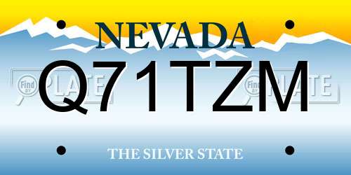 Q71TZM Nevada License Plate
