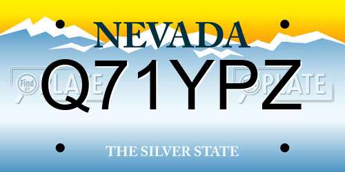 Q71YPZ Nevada License Plate