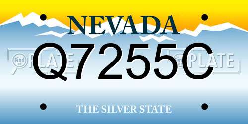 Q7255C Nevada License Plate