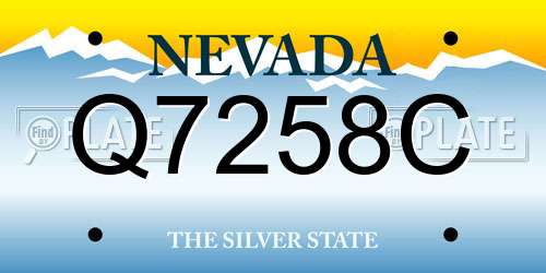 Q7258C Nevada License Plate