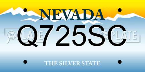 Q725SC Nevada License Plate