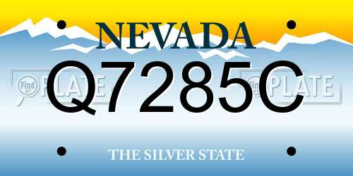 Q7285C Nevada License Plate