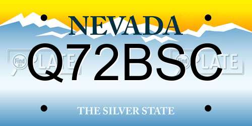 Q72BSC Nevada License Plate