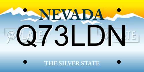 Q73LDN Nevada License Plate