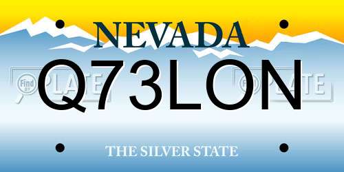 Q73LON Nevada License Plate
