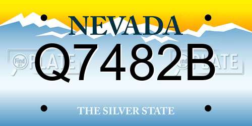 Q7482B Nevada License Plate