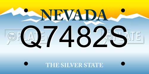 Q7482S Nevada License Plate