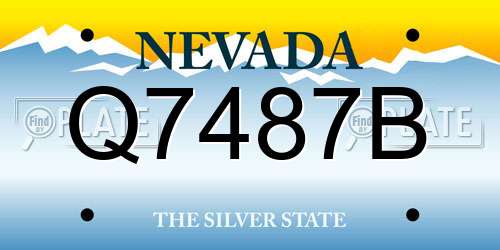 Q7487B Nevada License Plate