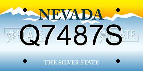 Q7487S Nevada License Plate