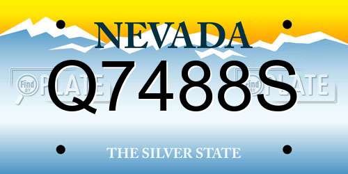 Q7488S Nevada License Plate