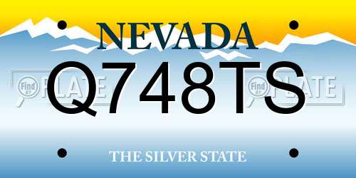 Q748TS Nevada License Plate
